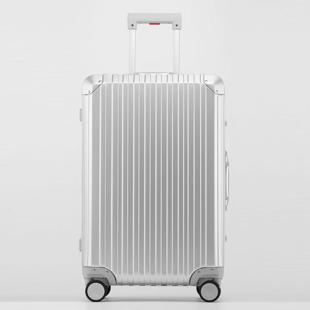 Customized Luxury Aluminum Lightweight Waterproof Modern Luggage 20/24/26/29inch Trolley Suitcase TSA Combination Lock Polyester