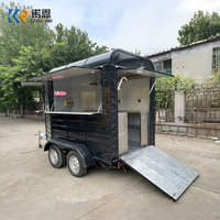 Remorque de camping-car entièrement équipée pour café, chariot de vente mobile, remorque de barbecue personnalisée, remorque rétro pour boissons et street food