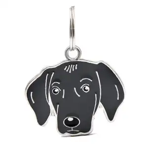 Jewelry DIY Accessory Blank Dog ID Cards Pendant Customized Logo Zinc Alloy Dog Head Shape Hollow Paw Pendant Charms