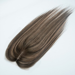 ท็อปเปอร์ผมไหมแบบปกปิดหนังศีรษะ พร้อมด้วย HD Lace Front ขนาด 3x6 นิ้ว ผลิตตามสั่งจากโรงงาน สำหรับผมบางและเส้นเล็ก - Product Image 1