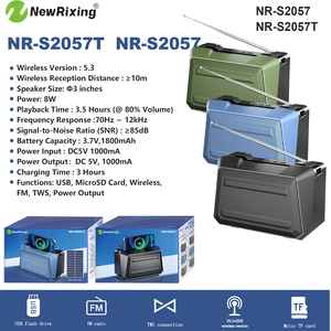 <span class=keywords><strong>ลำโพง</strong></span>บลูทูธพกพาพลังงานแสงอาทิตย์ <span class=keywords><strong>NewRixing</strong></span> NR-S2057T พร้อมวิทยุ FM กำลังขับ 8 วัตต์ <span class=keywords><strong>ลำโพง</strong></span>ไร้สายสำหรับใช้งานกลางแจ้ง พร้อมที่ชาร์จโทรศัพท์ - Product Image 4