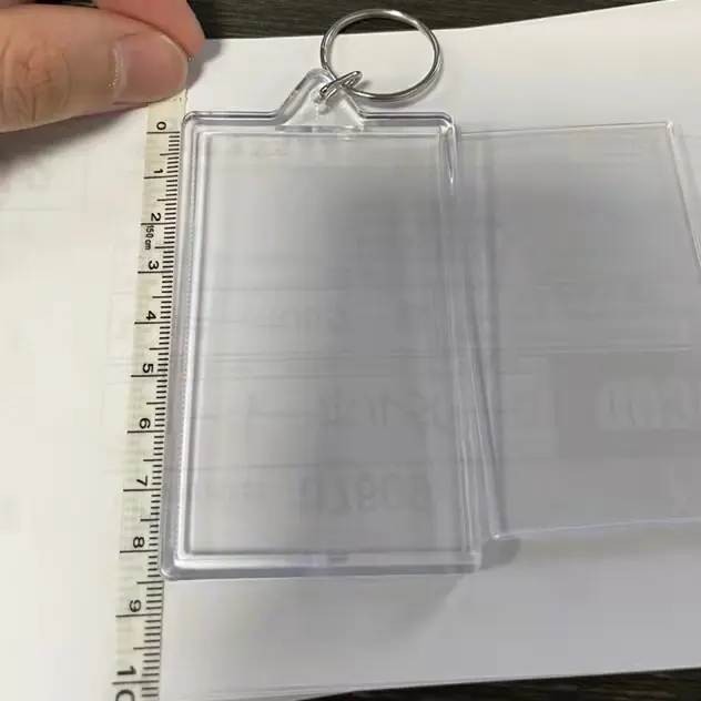 Blank keyring clear plastic acrylic photo key tag