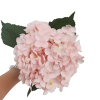 Vente en gros de fleurs artificielles en soie d'hortensia rose à tige unique de 50 cm, hortensia artificiel personnalisé pour la décoration florale de mariage et de la maison