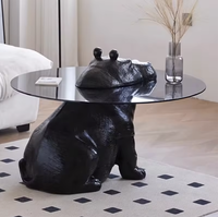 Dareko créatif italien haut de gamme minimaliste hippopotame table basse en verre trempé meubles de maison modernes modélisation animale personnalisée