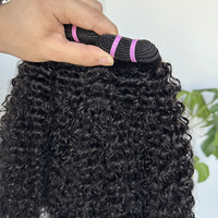 Extensiones de Cabello Humano Brasileño Virgen Sin Procesar Remy Natural Negro 4C Afro Rizado, Paquetes de 12 Pulgadas