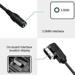 Adaptador de Entrada de Audio MI, Cable Auxiliar Hembra de 3.5mm con Revestimiento de PVC para Interfaz de Música con Conector Estéreo para Automóviles <span class=keywords><strong>Mercedes</strong></span> <span class=keywords><strong>Benz</strong></span> - Product Image 6