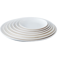 Vente d'usine : Assiettes rondes blanches en mélamine, durables et incassables, en plastique moderne, avec logo personnalisé pour hôtels, restaurants et fêtes