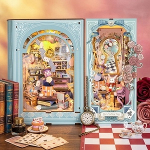 Hamaileon Alice's Tea Party Diary Book Nook, Rompecabezas <span class=keywords><strong>de</strong></span> Madera Impreso a Todo Color, Mundo <span class=keywords><strong>de</strong></span> Cuentos <span class=keywords><strong>de</strong></span> Hadas con Luz Cálida, Casa en Miniatura - Product Image 2