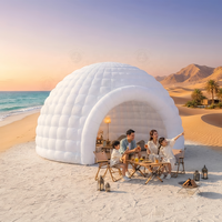 Tente de fête gonflable Igloo tendance, tente pneumatique pour événements, structure gonflable portable pour banquet privé en extérieur