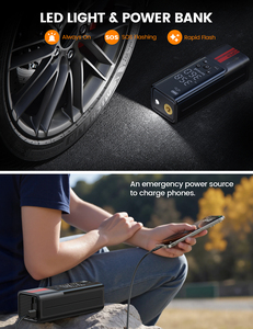 เครื่องสูบลมยางอัจฉริยะ Lamicall VHEP01-N แบบพกพา <span class=keywords><strong>ไฟ</strong></span>ฟ้า 150PSI 5000mAh ไร้สาย พร้อมระบบปิดอัตโนมัติ สำหรับรถบรรทุกและรถยนต์ - Product Image 6