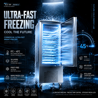 Congélateur rapide à basse température commercial avec bac d'insertion en acier inoxydable -45°C ° C 5-18 Plateaux