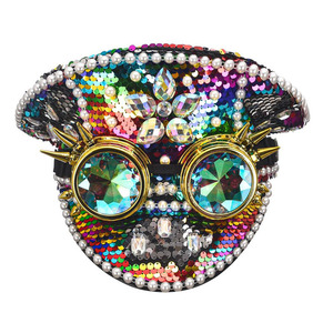 Rainbow Pride Burning Man Lentejuelas Gemstone Festival <span class=keywords><strong>Disfraz</strong></span> Sombrero Mardi Gras Ecoparty - Product Image 2