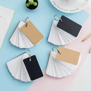 Simplicity Black Card Paper Cover Vocabulary Book Kraft Paper Paper for Markers Loose Spiral Notebook Memory notebook