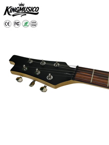 Solid Body Guitar with 6 <b>Strings</b> <b>Black</b> Color Featuring Maple Back/Side and Fingerboard - Product Image 5