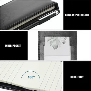 Agenda portable multifonction en cuir PU A7, mini poche, bureau, mémo, couverture rigide, porte-stylo, impression UV, planification quotidienne - Product Image 3