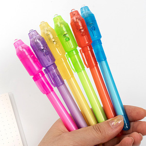 Multifunctional Uv Fluorescent Pen <b>Plastic</b> Led Light Up Magic Toy Pen Promotional Use Customizable Logo - Product Image 1