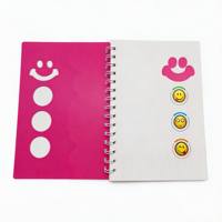 Carnet d'exercices A5 à spirale double, couverture rigide en PP, 80 pages lignées avec intercalaire en carton blanc, motif sourire mignon, journal cadeau
