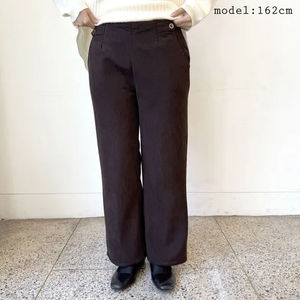 Nuevo 2025 casual Day caqui tela mujer casual pierna ancha color sólido pantalones de fibra de poliéster - Product Image 1