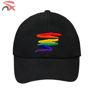 Broderie personnalisée, logo <span class=keywords><strong>arc</strong></span>-<span class=keywords><strong>en</strong></span>-<span class=keywords><strong>ciel</strong></span> LGBT, couleur noire, taille réglable pour hommes, femmes, adultes, <span class=keywords><strong>en</strong></span> coton - Product Image 2