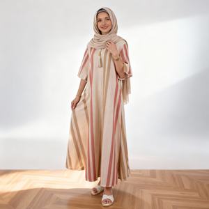 New Design 2026 Trendy Modest Fashion Casual Everyday Printed Twill <b>Fabric</b> 3D Dress Abaya for Muslim Women - Product Image 1