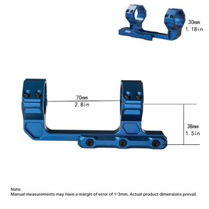 Soporte para Mira Telescópica BANGBANG - Cantilever para Tubo de 20mm, Altura Central de 1.5" (Espaciado de 70mm, Azul) para Deportes al Aire Libre - Product Image 3