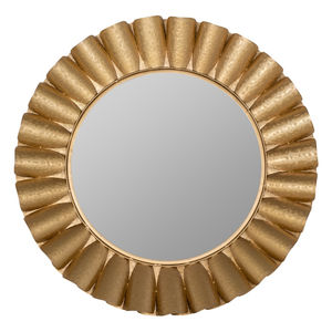 Espejos de pared hechos en India con diseño redondo moderno, acabado dorado, espejo de pared artesanal de metal para decoración de pared. - Product Image 2