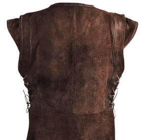 Costume da Arciere Medievale per Adulti, Armatura Pettorale e Outfit Larp in Pelle Scamosciata, Giacca per Uomo, Top per Halloween - Product Image 4