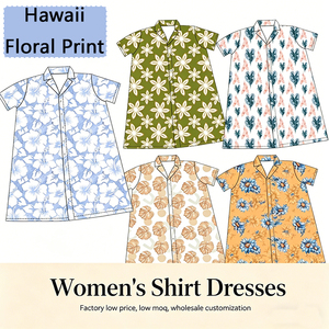 Ventes en gros de robes d'été pour <span class=keywords><strong>maman</strong></span> <span class=keywords><strong>et</strong></span> <span class=keywords><strong>moi</strong></span>, manches courtes, longueur genoux, imprimé floral hawaïen personnalisé, robes pour filles <span class=keywords><strong>et</strong></span> femmes - Product Image 1