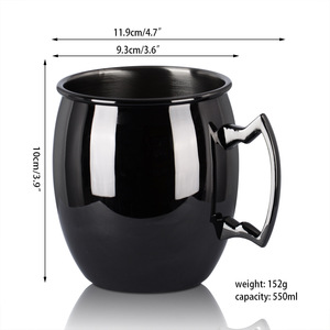 Mugs Moscow Mule en acier inoxydable martelé, plaqué noir gunmetal, 12oz, 16oz, 18oz, prix usine, pour l'Allemagne Zhiguli <span class=keywords><strong>Bunker</strong></span> - Product Image 4