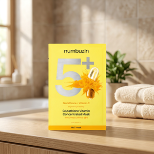 Masque concentré en vitamine glutathion Numbuzin No.5+ (1 unité) - Soin éclaircissant coréen en feuille de glutathion et vitamine - Product Image 3