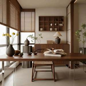 Table à thé de style chinois inspirée du zen personnalisable, armoire de rangement en bois pour salon, ensemble complet de meubles neuf - Product Image 2