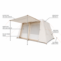 Tente de camping gonflable d'extérieur, grande, pliable, imperméable, en tissu Oxford, pour famille, avec deux chambres, double étage, personnalisable