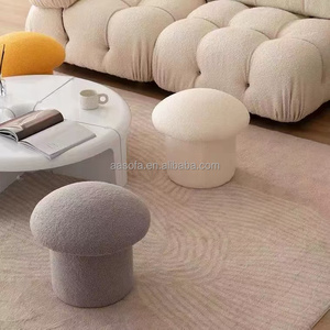 Foshan Usine Accent Coloré Champignon <span class=keywords><strong>Fourrure</strong></span> Tissu Tabouret Chaise Enfant Loisirs Bas Canapé Repose-pieds Chambre Hôtel Salon Enfants - Product Image 5