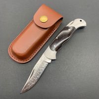 Hot Selling Rvs Vouwmes Hoge Hardheid Outdoor Camping Survival Hout Handvat Diy Barbecue Vlees Fruit 3 Jaar