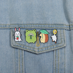 Dễ Thương Động Vật Men Pins Tùy Chỉnh Thỏ Ếch Nhím Ngỗng Trâm Cài Ve Áo Phù Hiệu Động Vật Đồ Trang Sức Quà Tặng Cho Trẻ Em Bạn Bè - Product Image 5