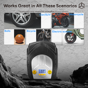 Compacte 12V Dc 120W Digitale Bandeninflator Luchtcompressor-Draagbare Digitale Meter 3 Led-Lampjes 100psi & Duurzaam Zwart Abs Shell - Product Image 4