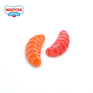 Campione gratuito caramelle di amido <span class=keywords><strong>colorate</strong></span> sfuse gommose caramelle morbide caramelle gommose arancioni sapore fruttato dolce fetta d'arancia fresca e asciutta - Product Image 4
