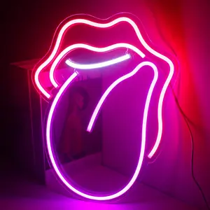 USB Powered Led Neon Đăng Đảng Home bar trang trí lớn Lip neon ánh sáng