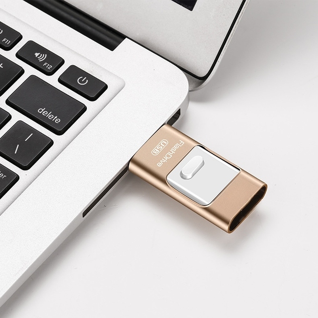 Custom OEM ODM New 3-in-1 OTG USB 2.0 Flash Drive 4-64GB 5-Year Warranty Metal 100% Real Capacity iPhone Android PC Stock