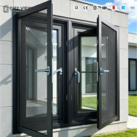 Ventanas Abatibles de Doble Acristalamiento con Marco de Aluminio para el Hogar, Ventana y Puerta Abatibles