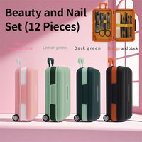 Kit de manucure multifonction en acier inoxydable à prix de gros, ensemble de voyage portable et durable avec emballage en boîte pour la beauté