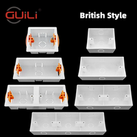 BRITISH STYLE 86*86MM ignifuge PVC monté en Surface interrupteur mural prise boîtier inférieur Ip54 60MM boîtier