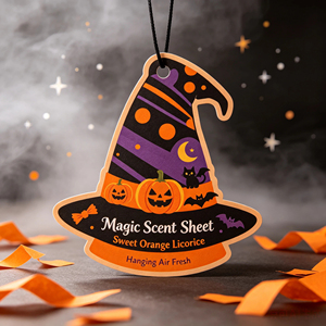 Diffuseur de parfum pour voiture Magic Garden Vanilla Spell, design chapeau de sorcière, parfum longue durée, en papier. - Product Image 2