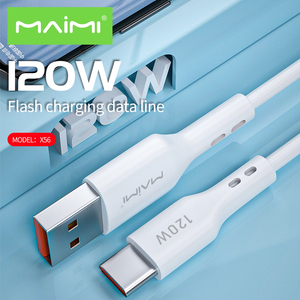 Maimi 1,5 m Alambre de silicona de alta elasticidad cable de cobre puro lámina de aluminio capa de blindaje 120W cable de datos flash línea de carga - Product Image 2