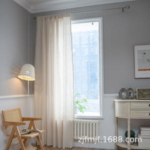 American Cross-Border pour <span class=keywords><strong>Amazon</strong></span> Fini Tic-Tac-Toe Semi-Shading Bay Window Rideau court pour chambre à coucher et cuisine Vente en gros - Product Image 3