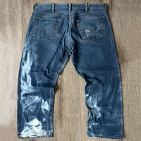 Jean slim homme personnalisé style streetwear rétro automne, patchwork, effet éclaboussures de peinture, vintage, denim urbain délavé, décontracté