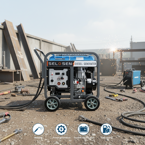 6KW <b>Mobile</b> Welding Plant 5000W 5.5KW 300A 5KW 195F 3000rpm Start 1.8-5.0mm Rod <b>Generator</b> HS6900-300A-diesel Welder *Used - Product Image 1
