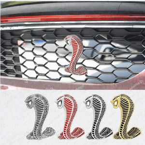 Emblème de voiture Cobra en métal de luxe XTX, autocollant 3D en forme de serpent, adhésif réutilisable pour la calandre avant - Product Image 2
