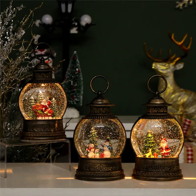 2022 Best Selling Christmas Lamp Gifts Lighted Musical Navidad Water Snow Globe Lanterns