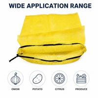 Sac en filet PP avec cordon de serrage pour oignons et pommes de terre, sac à légumes ventilé, couleur personnalisée, vente en gros